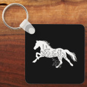 Floral Horse Dierenvriend Sleutelhanger (Voorkant)
