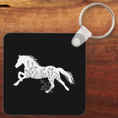 Floral Horse Dierenvriend Sleutelhanger (Achterkant)