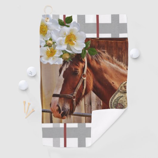 Floral Horse Golf Towel Golfhanddoek (Insitu)
