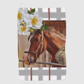 Floral Horse Golf Towel Golfhanddoek (Voorkant)