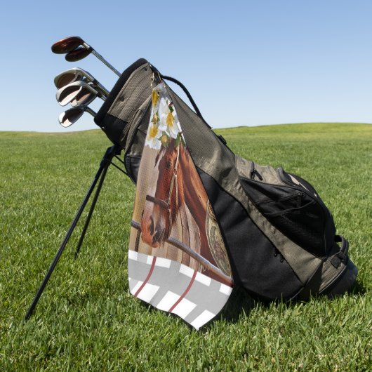 Floral Horse Golf Towel Golfhanddoek (Groen)