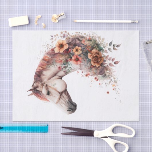 Floral Horse I Tissuepapier (Craft)
