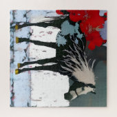 Floral Horse Jigzaag Puzzle Legpuzzel (Horizontaal)