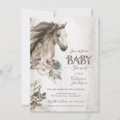 Floral Horse Ranch Baby shower Kaart (Voorkant)