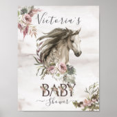 Floral Horse Ranch Baby shower Poster (Voorkant)