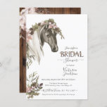 Floral Horse Ranch Bridal Shower Kaart<br><div class="desc">Een mooi bloem paard met witte mane en een bijtende schuur met bloemen en een paard. Ideaal voor alle ranch-,  schuur-,  rodeo-,  ruitersport-,  paardenraces- of Vrijgezellenfeest-evenementen.</div>