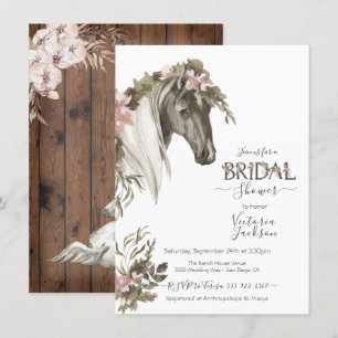 Floral Horse Ranch Bridal Shower Kaart