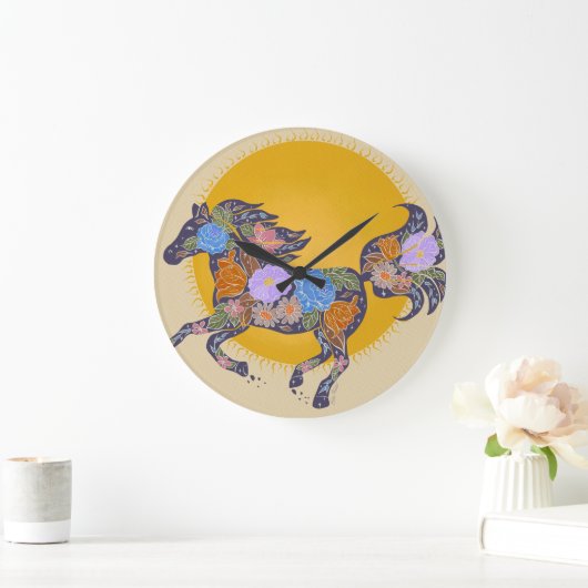 Floral Horse Silhouette_Paarse klok (Huis)