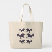 Floral Horse Silhouette_Paarse Large Canvas tas (Achterkant)