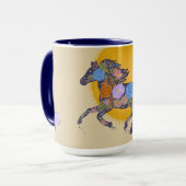 Floral Horse Silhouette_Paarse Mok Cup (Voorkant links)
