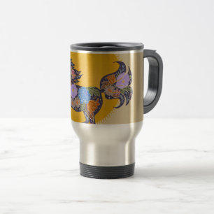 Floral Horse Silhouette_Paarse Travel Mug Cup Reisbeker