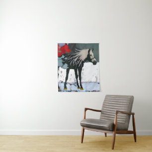 Floral Horse Tapestry Wandkleed