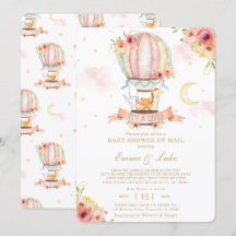 Floral Hot Air Ballon Animals Baby shower per post