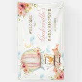 Floral Hot Air Ballon Animals Welkomstachtergrond Spandoek (Verticaal)