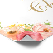 Floral Hot Air Ballon Birthday Animals Welkom Poster (Hoek)