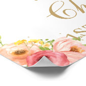 Floral Hot Air Ballon Birthday Animals Welkom Poster (Hoek)