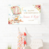 Floral Hot Air Ballon Birthday Backdrop B Spandoek (Insitu)