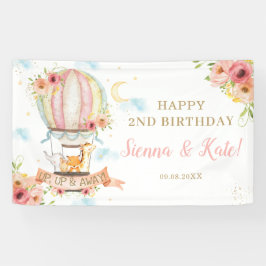 Floral Hot Air Ballon Birthday Backdrop B Spandoek