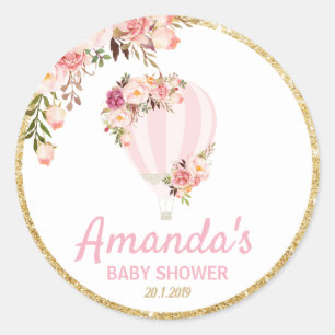 Floral Hot Air Ballon Hartelijk dank voor sticker 