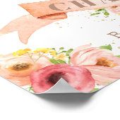 Floral Hot Air Ballons Girl Birth Stats Poster (Hoek)