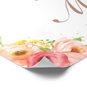 Floral Hot Air Balloon Baby showers Welkom Poster (Hoek)