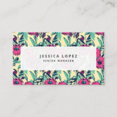 Floral Hot Pink Floral Painting Generic Business C Visitekaartje (Voorkant)
