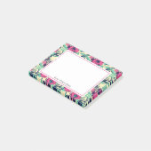 Floral Hot Pink Patroon Post-it® Notes (Schuin)