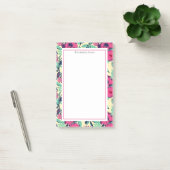 Floral Hot Pink Patroon Post-it® Notes (Kantoor)