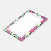 Floral Hot Pink Patroon Post-it® Notes (Schuin)