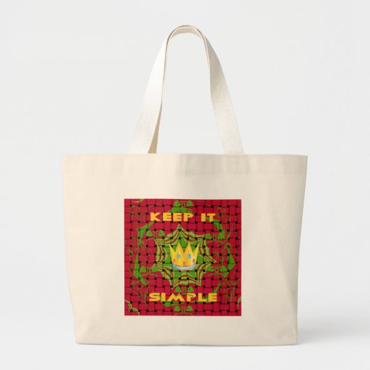 Floral Houd het eenvoudig Grote Tote Bag (Voorkant)
