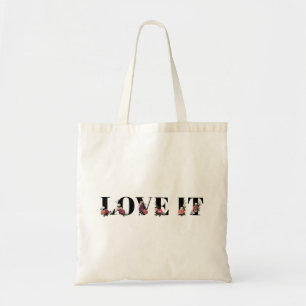 Floral houdt ervan dat woordtypografie design elem tote bag