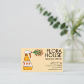 Floral House Cleaning Service Spray Bottle Retro Visitekaartje (Staand voorkant)