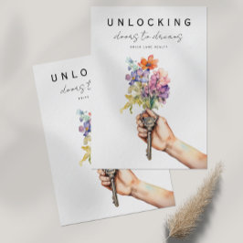 Floral House Keys Vastgoed Marketing Briefkaart