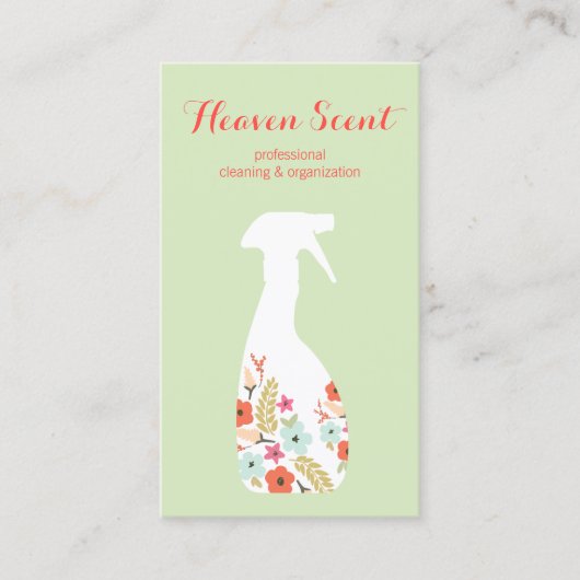 Floral Housekeeping Eco Cleaning Service Visitekaartje (Voorkant)
