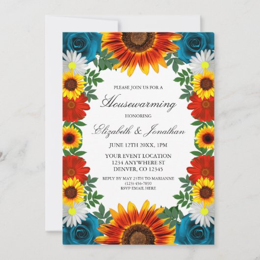 Floral Housewarming Kaart (Voorkant)