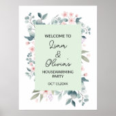 Floral Housewarming Party Entree Welkom Poster (Voorkant)