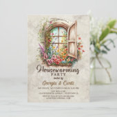 Floral Housewarming Party uit het bijtende land Kaart (Staand voorkant)