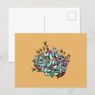 Floral Human Brain Mental Health Awareness Briefkaart