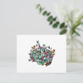 Floral Human Brain Mental Health Awareness Briefkaart (Staand voorkant)