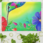 Floral Hummingbird Art Design Theedoek (Gevouwen)