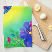 Floral Hummingbird Art Design Theedoek (Quarter Fold)