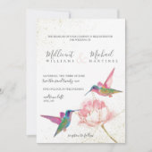 Floral Hummingbird Gold Waterverf Weddenschap Kaart (Voorkant)