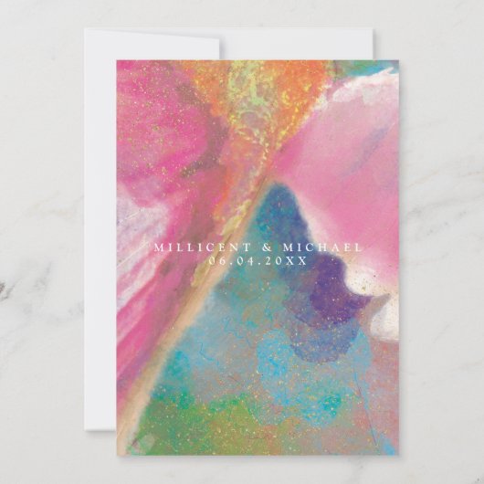 Floral Hummingbird Gold Waterverf Weddenschap Kaart (Achterkant)