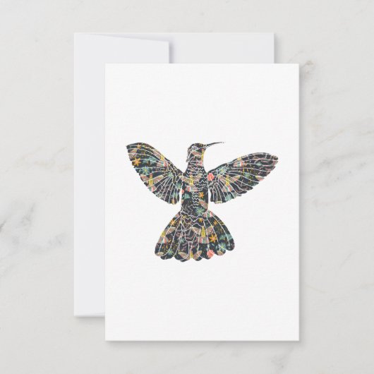 Floral Hummingbird Kaart (Voorkant)
