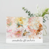 *~* Floral Hummingbird PHOTO QR RSVP AR26 WEDDING Kaart (Staand voorkant)