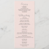 Floral Hummingbird Pink Gold Wedding Programme Programmakaart (Achterkant)