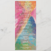 Floral Hummingbird Rainbow Gold Weddenprogramma Programmakaart (Achterkant)