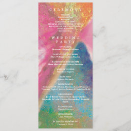 Floral Hummingbird Rainbow Gold Weddenprogramma Programmakaart