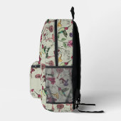 Floral Hummingbird Sage Green Nature Bedrukte Rugzak (Rechts)