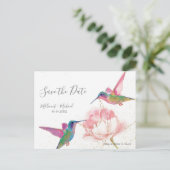 Floral Hummingbird Save the Date Briefkaart (Staand voorkant)